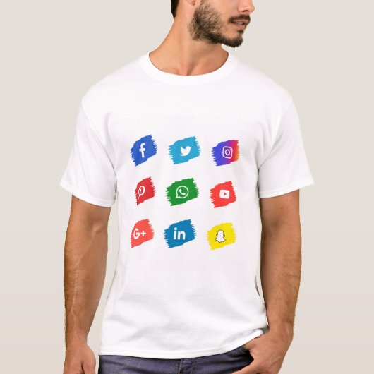 T-shirt icône des médias sociaux (Devant)