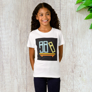T-Shirt Icône Graphique de Bibliothèque Minimaliste