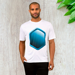 T-shirt Icône hexagonale bleue brillante Géométrique moder