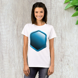 T-shirt Icône hexagonale bleue brillante Géométrique moder
