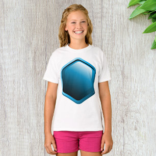 T-shirt Icône hexagonale bleue brillante Géométrique moder