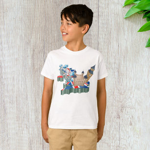 T-shirt Icone Londres Points de repère Carte Royaume-Uni V