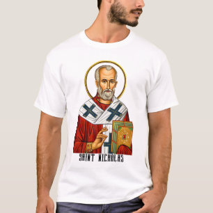 T-shirt icône orthodoxe serbe des saints Nicolas