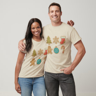 T-shirt Icônes de biscuits de Noël fantaisistes 