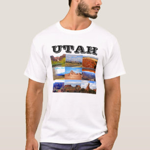 T-shirt Icônes de collage de paysage de l'Utah