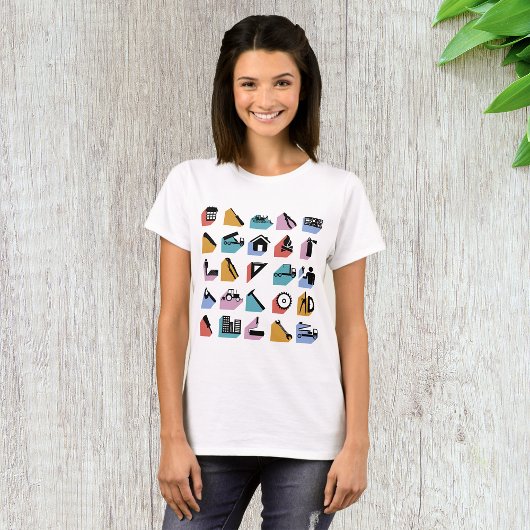 T-shirt Icônes de construction et d'amélioration de la mai