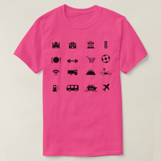 T-shirt icônes de voyage 16 version (Design devant)