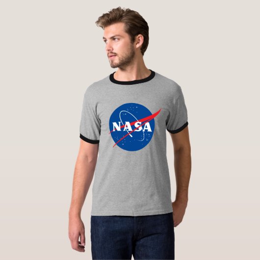 T-shirt Iconique NASA Retro Moon Grey / Eclipse Black (Devant entier)