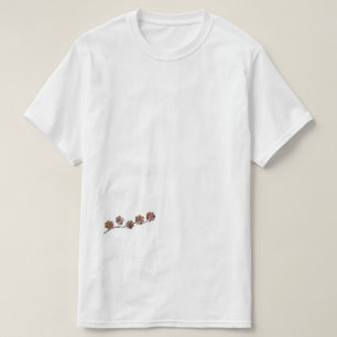 T-shirt ICRed – Fleurs avant horizontales et arrière