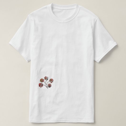 T-shirt ICRed – Fleurs sur le devant et le dos (Design devant)