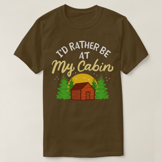 T-shirt ID Camping Plutôt Être À Mon Cabine (Design devant)