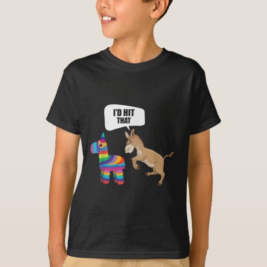 T-shirt ID Donkey J'Ai Touché Que Pinata Mexicain Drôle Ci (Devant)