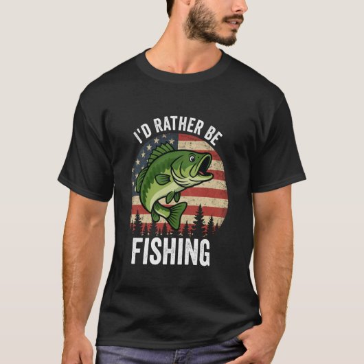 T-shirt I'd Rather Be Fishing Funny Fishing (Devant)
