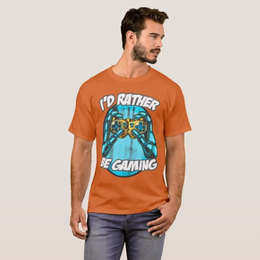T-shirt ID Rather Be Gaming Gaming Saying Nerd Geek girl g (Devant entier)
