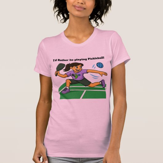 T-shirt I'd Rather be playing pickleball (Devant)