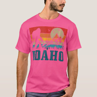 T-shirt Idaho Bigfoot Montagnes Vintages Randonnée Camping