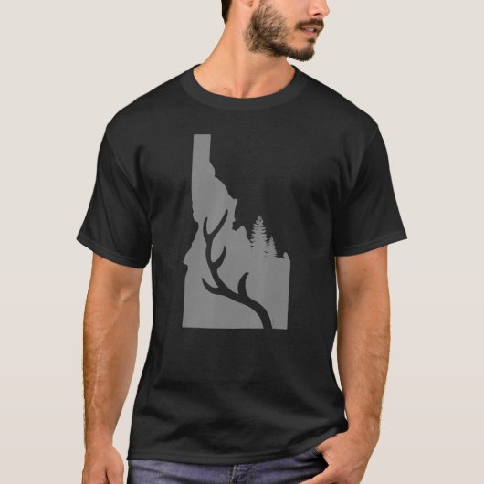 T-shirt Idaho Deer Elk Chasse State Carte Fierté Chasseur  (Devant)