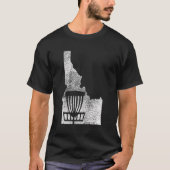 T-shirt Idaho Disk Golf State Avec Panier Distressed Graph (Devant)