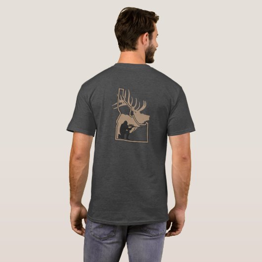 T-shirt Idaho-Élans avec la silhouette de chasseur (Dos entier)