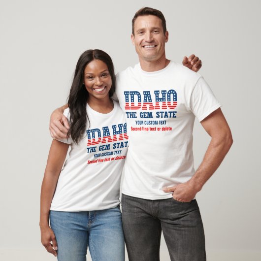 T-shirt Idaho Patriotique Le Gem State Custom (Unisexe)