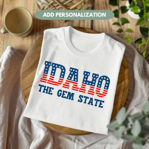 T-shirt Idaho Patriotique L'État de la Pierre Précieuse Pe