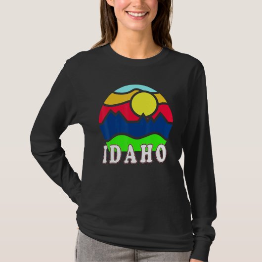 T-shirt Idaho Retro Mountain Sunset Extérieur Vanlife Expl (Devant)