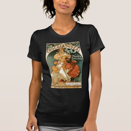 T-shirt Idéal d'Alphonse (Alfons) Mucha Chocolat (Devant)