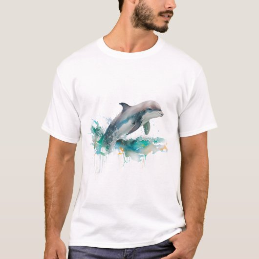 T-shirt Idée cadeau dauphin thème sautant (Devant)