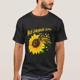 T-shirt Idée cadeau de conducteur de bus de tournesol