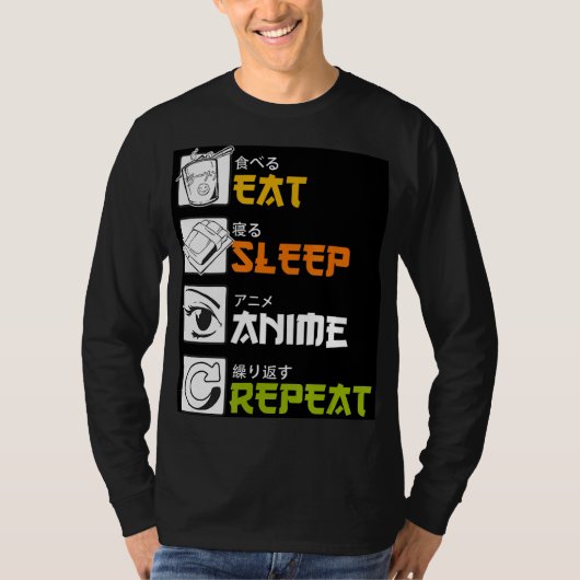T-shirt Idée cadeau Eat Sleep Anime Repeat Cosplayer (Devant)