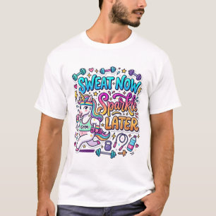 T-shirt Idée Cadeau Licorne Transpiration Maintenant Étinc