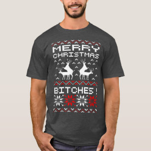 T-shirt Idée cadeau Noël drôle fêtes rennes Santa