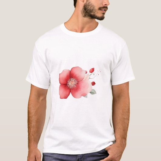 T-shirt Idée cadeau thème fleur rose (Devant)