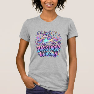 T-shirt Idée de cadeau licorne basse chute Typographie Lic