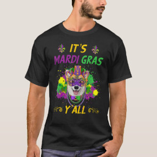T-shirt Idée de fête Carnaval Chien Corgi Mardi Gras