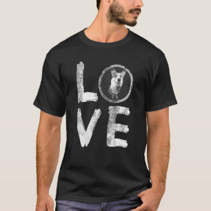 T-shirt Idée de lettre décorative Chien Corgi Maman Papa