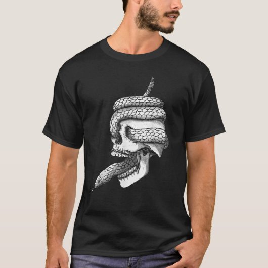 T-shirt Idées de crâne et serpent pour les femmes Goth Emo (Devant)