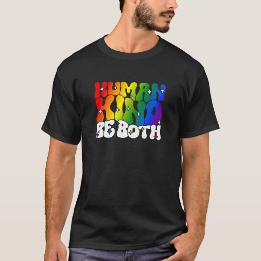 T-shirt If you can be Human an Kind be both Lgbtqai+ (Devant)