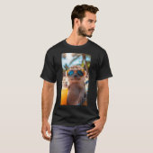 T-shirt Igel à la plage avec lunettes cool (Devant entier)