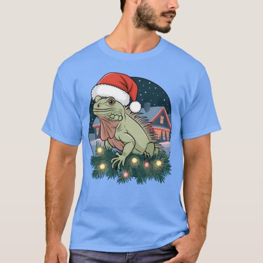 T-shirt Iguana Christmas boy (Devant)