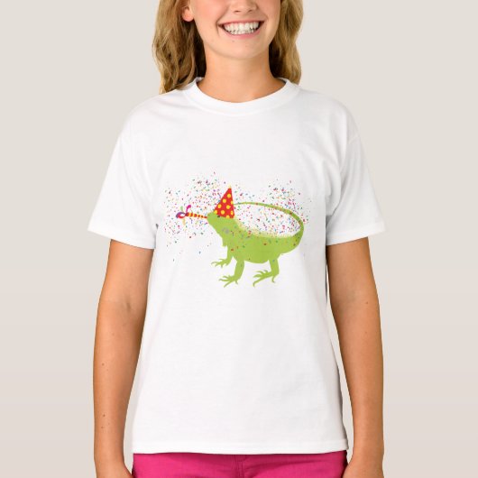 T-shirt Iguana Lizard Fête Animaux ayant une fête (Devant)