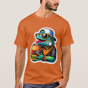 T-SHIRT IGUANA MANGEANT DU CHÉESEBURGER 6