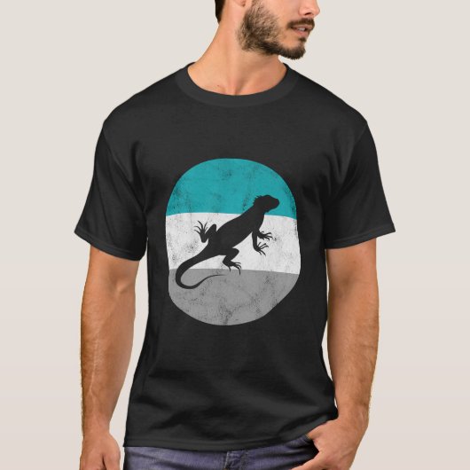 T-shirt Iguana Retro Lizard Cadeau Pour Hommes Ou Garçons (Devant)