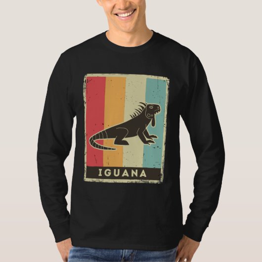 T-shirt Iguana Retro Poster Animal (Devant)