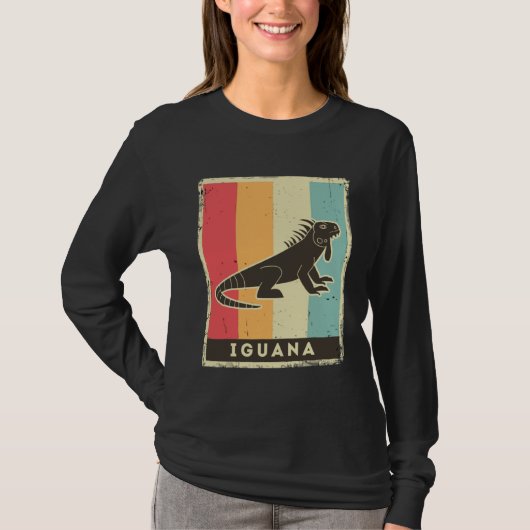 T-shirt Iguana Retro Poster Animal (Devant)