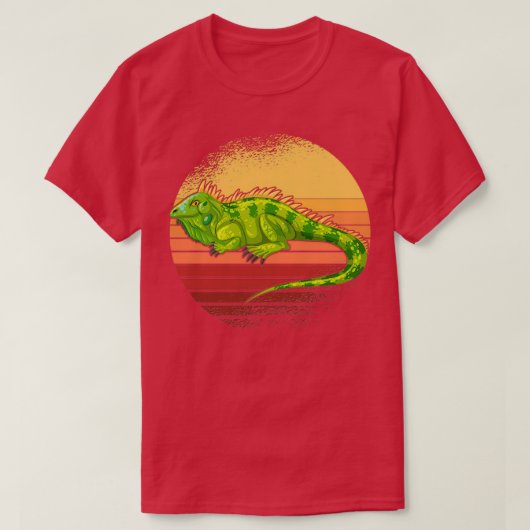 T-shirt Iguana Retro Sunset Reptiles 2 (Design devant)