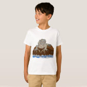 T-shirt iguana sur un rocher avec un crabe ermite (Devant entier)