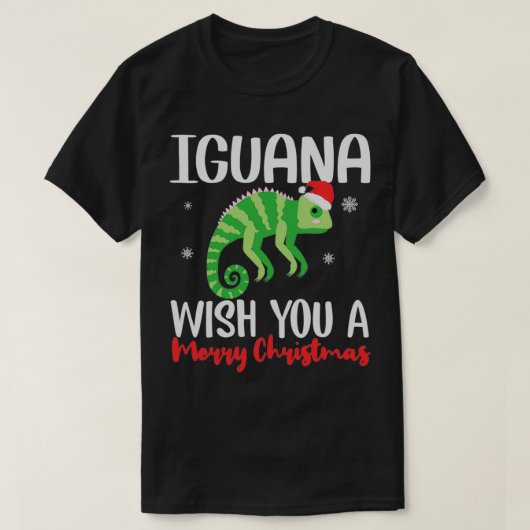 T-shirt Iguana Vous Souhaite Un Joyeux Noël Drôle (Design devant)