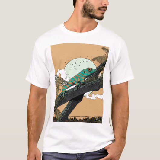 T-shirt Iguane dans la Jungle (Devant)