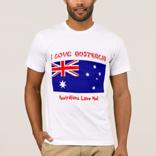 T-shirt Ik hou van Australië Australiërs houden va (Voorkant)